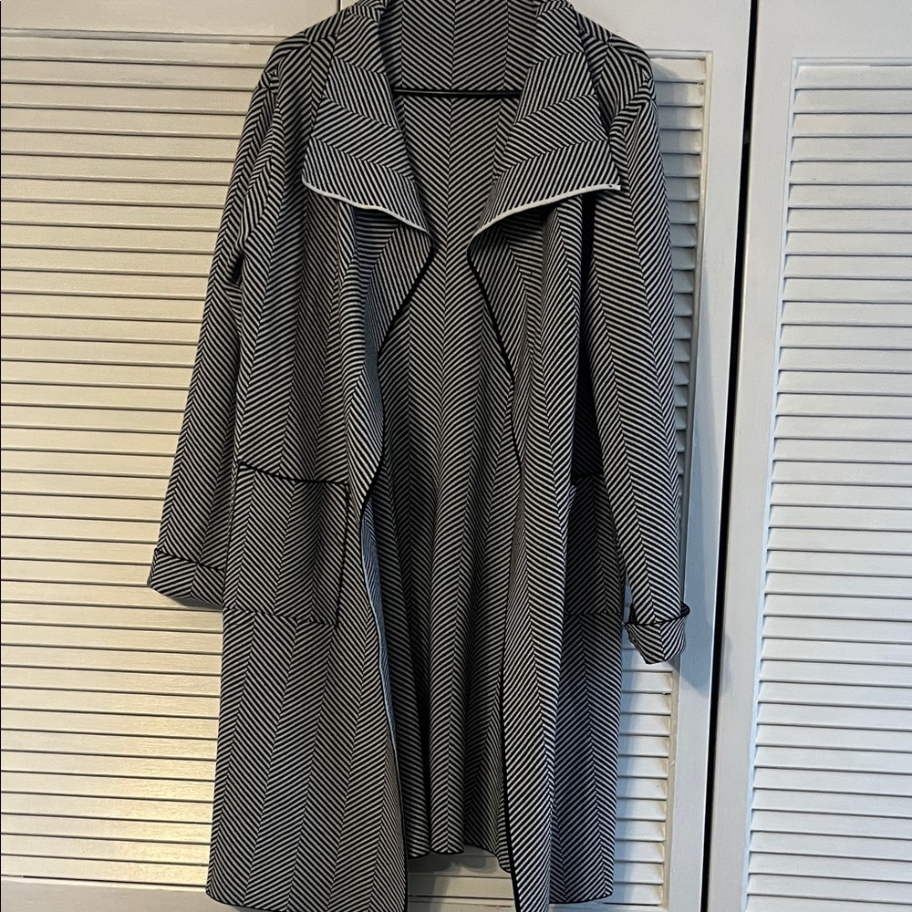 Elegant Black and White Women's Cardigan